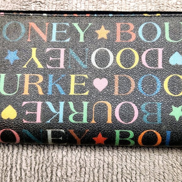 Dooney & Bourke Signature Rainbow Multicolor Zip Card Wallet - EUC - Picture 2 of 10